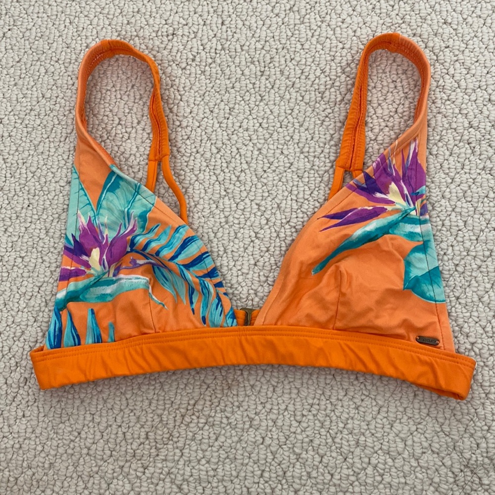 Rip curl orange floral bikini top